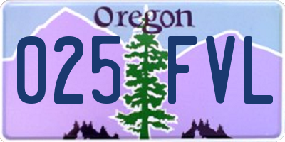 OR license plate 025FVL
