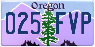 OR license plate 025FVP