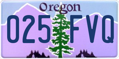 OR license plate 025FVQ