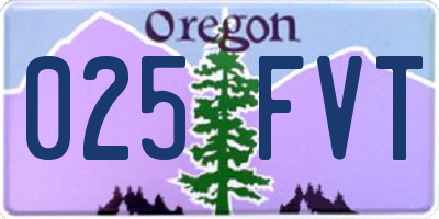 OR license plate 025FVT