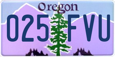 OR license plate 025FVU