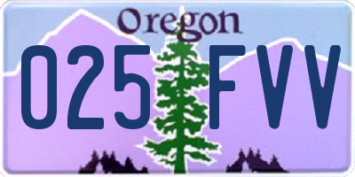 OR license plate 025FVV