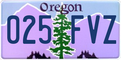 OR license plate 025FVZ