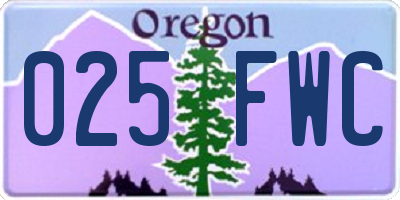 OR license plate 025FWC