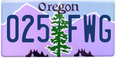 OR license plate 025FWG