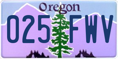 OR license plate 025FWV