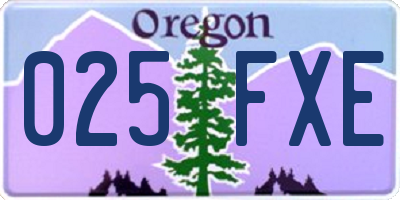 OR license plate 025FXE