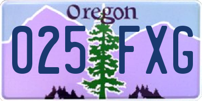 OR license plate 025FXG