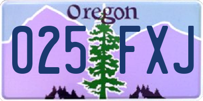 OR license plate 025FXJ