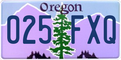 OR license plate 025FXQ