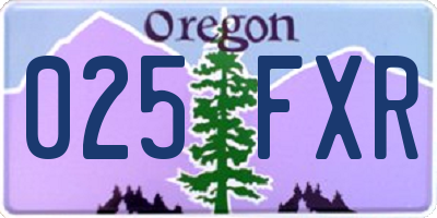 OR license plate 025FXR