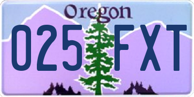 OR license plate 025FXT