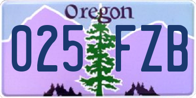 OR license plate 025FZB