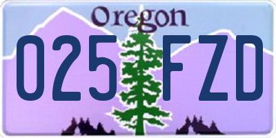 OR license plate 025FZD