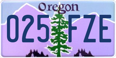 OR license plate 025FZE