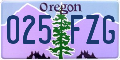 OR license plate 025FZG