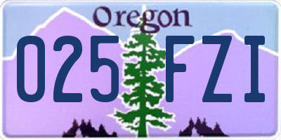 OR license plate 025FZI