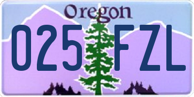 OR license plate 025FZL