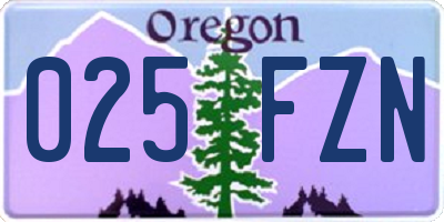OR license plate 025FZN