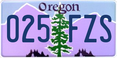 OR license plate 025FZS