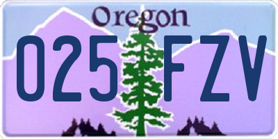 OR license plate 025FZV
