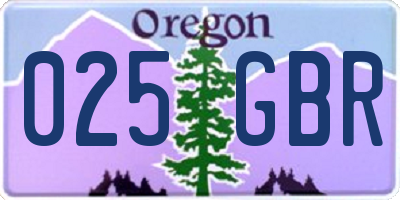 OR license plate 025GBR