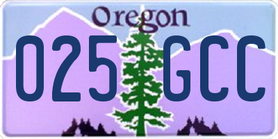 OR license plate 025GCC