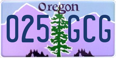 OR license plate 025GCG