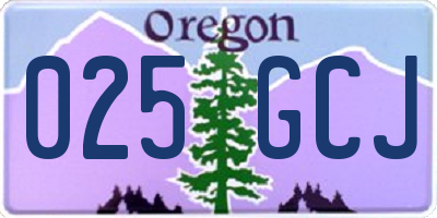 OR license plate 025GCJ