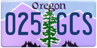 OR license plate 025GCS