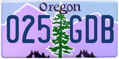 OR license plate 025GDB