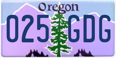 OR license plate 025GDG
