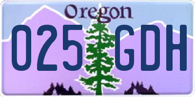 OR license plate 025GDH