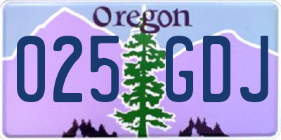 OR license plate 025GDJ