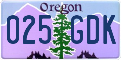 OR license plate 025GDK