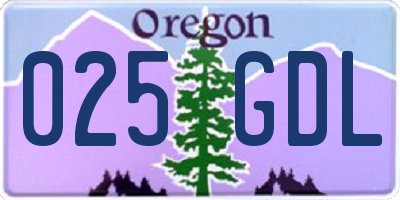 OR license plate 025GDL
