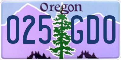 OR license plate 025GDO