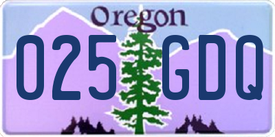 OR license plate 025GDQ