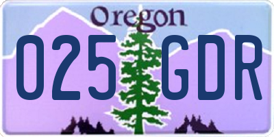 OR license plate 025GDR