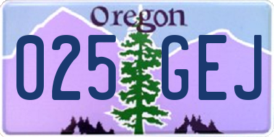 OR license plate 025GEJ