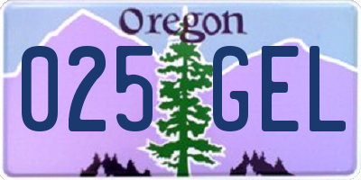 OR license plate 025GEL