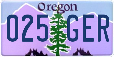 OR license plate 025GER