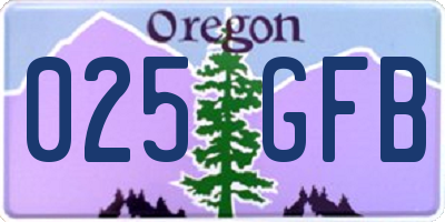 OR license plate 025GFB