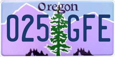 OR license plate 025GFE