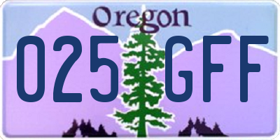 OR license plate 025GFF