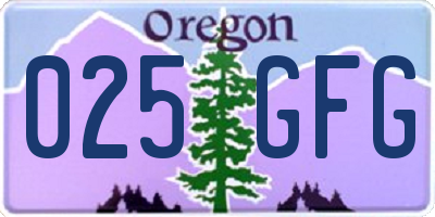 OR license plate 025GFG