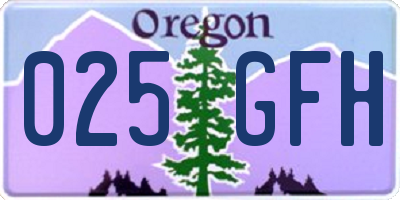 OR license plate 025GFH