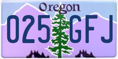 OR license plate 025GFJ