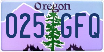 OR license plate 025GFQ