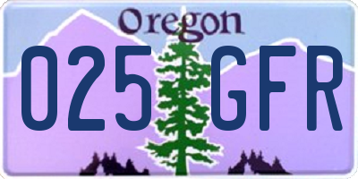 OR license plate 025GFR